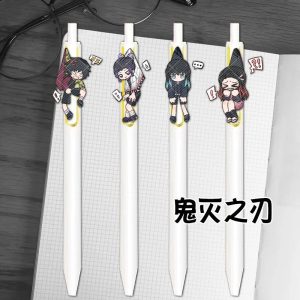 鬼灭之刃按动笔富冈义勇时透无一郎中性笔考试专用文具笔学生礼物