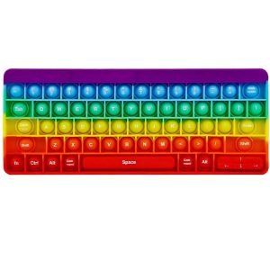 Push Pop Bubble Fidget Sensory Toys Push It Rainbow Keyboard