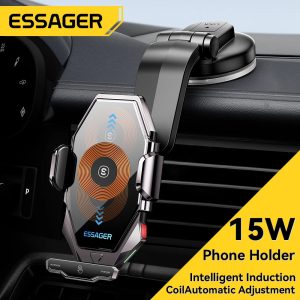 Essager 15W Qi Wireless Charger Car Phone Holder Mount Stand