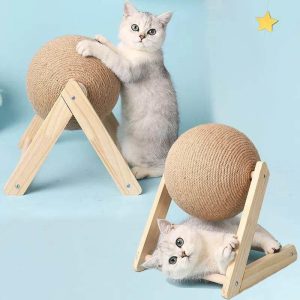 Cat Scratcher Toy Pet Scratching Ball Kitten Sisal Rope Cat