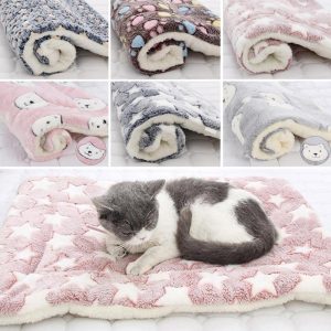 Soft Cat Bed Mats Warm Dog Bed Soft Fleece Pet Blanket Puppy