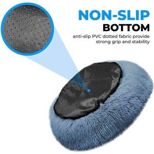 Round Cat Bed Dogs Bed House Kennel Pet Mats Soft Long Plush