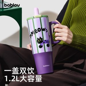 bablov巨无霸保温杯女生大容量吸管杯高颜值礼物杯子办公室水杯