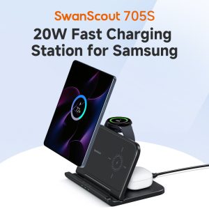 SwanScout 705S/705G 3-in-1 Wireless Charger for Samsung Galaxy Z Fold S/ Watch9/ Buds Google 9 Pro