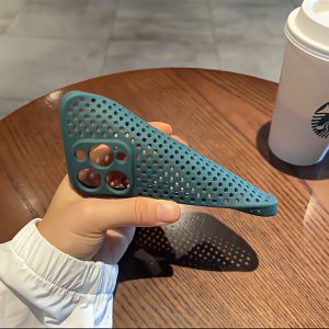 透气散热17pm高级苹果14手机壳简约超薄适用iphone13promax软壳12防摔11全包磨砂XR保护壳16硅胶mini镂空网格