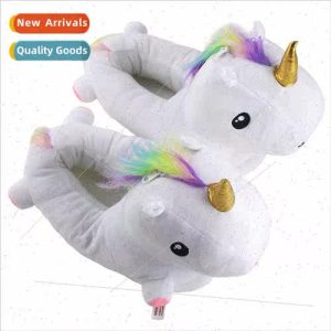 Unicorn plush slippers pony doll couple home indoor -slip wa