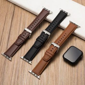 Leather Watch Band for apple watch strap 49mm 44mm 45mm 42mm