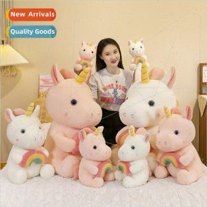 New hold rainbow unicorn plush toy doll cute unicorn to send