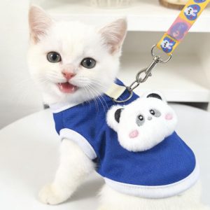 宠物衣服夏季薄款幼猫猫咪防掉毛泰迪比熊幼犬外出可牵引透气防晒