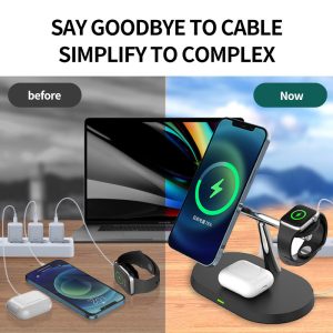 好货100W 3 in 1 Magnetic Wireless Charger Stand For Samsung