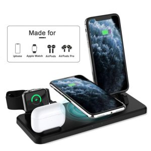 15W Qi Wireless Charger 6 In 1 Fast Charging Station For Iwa