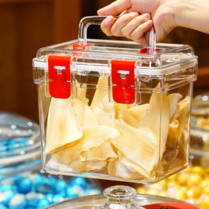 鱼胶储存罐防潮密封箱花胶燕窝干货透明收纳食品级透明塑料手提盒