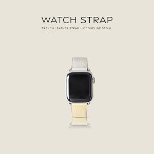 JOCQUELINE法国牛皮 拼色款手工手表带 适用于i watch strap