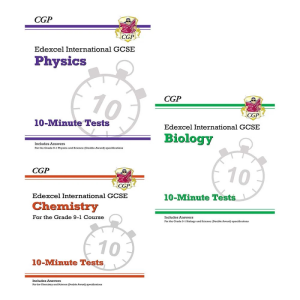 英国CGP原版 爱德思考试局Edexcel International GCSE Grade 9-1 Physics Biology Chemistry 10 minute test 含在线资源