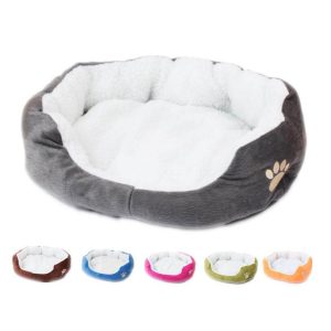Blue Warm Indoor Soft Fleece Puppy Pets Dog Cat Bed House