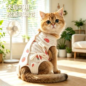 猫咪绝育服纯棉绑带母猫断奶防舔狗狗手术服母狗公猫术后宠物衣服