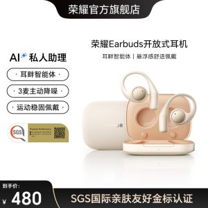 【七夕节礼物】荣耀Earbuds开放式耳机蓝牙主动降噪AI随身翻译
