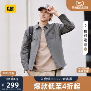 CAT卡特秋季男士经典复古对称口袋宽松工装衬衫外套