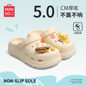 名创优品洞洞鞋女新款有足弓支撑厚底夏外穿eva防滑防臭男士拖鞋