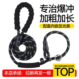 狗狗牵引绳p链遛狗绳中大型犬p绳防爆冲狗链遛金毛牵羊驼宠物狗绳