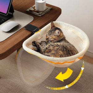 亚马逊新款猫吊床桌面猫窝可折叠四季通用书桌猫窝