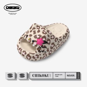 chikoku粉黛斑小猫拖鞋女夏居家室内厚底防滑情侣EVA凉拖足弓支撑