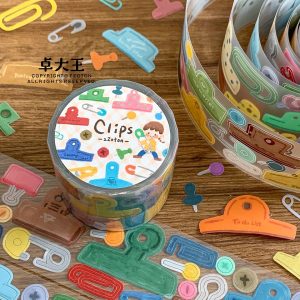 卓大王【阿卓夹点东西PET模切胶带】分装夹子手帐装饰素材贴纸卷