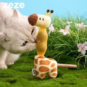 zeze长颈鹿猫玩具猫薄荷球木天蓼磨牙猫咪玩具逗猫棒自嗨解闷小猫