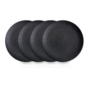 Frosted black ceramic plate Round plate steak dinner plate