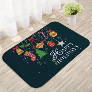 Christmas Door Mat Santa Claus Outdoor Carpet Merry Christma
