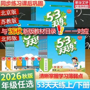 2026秋新版53天天练二年级上同步练习册语文数学英语人教北师江苏教PEP五三天天练二三四五六年级上下册暑假衔接新华书店官方旗舰