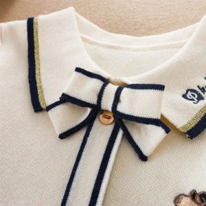 Children Girls Knitted Dresses 2023 New Warm Sweater Dress K