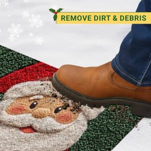 Christmas Door Mat Red Santa Claus Outdoor and indoor Ginger
