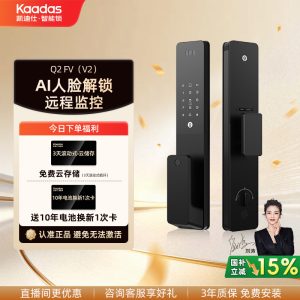 凯迪仕智能门锁Q2FV V2人脸指纹密码猫眼家用入户电子智能锁