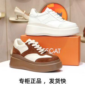KISSCAT接吻猫女鞋厚底德训鞋复古增高8cm美拉德休闲小白鞋板鞋