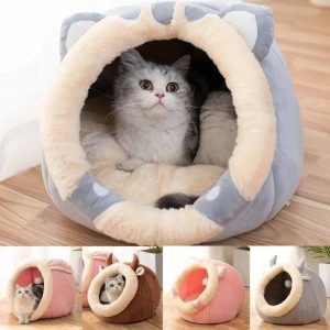 Cat Bed House Kennel Nest Round Pets Sleeping Cave Kitten Be